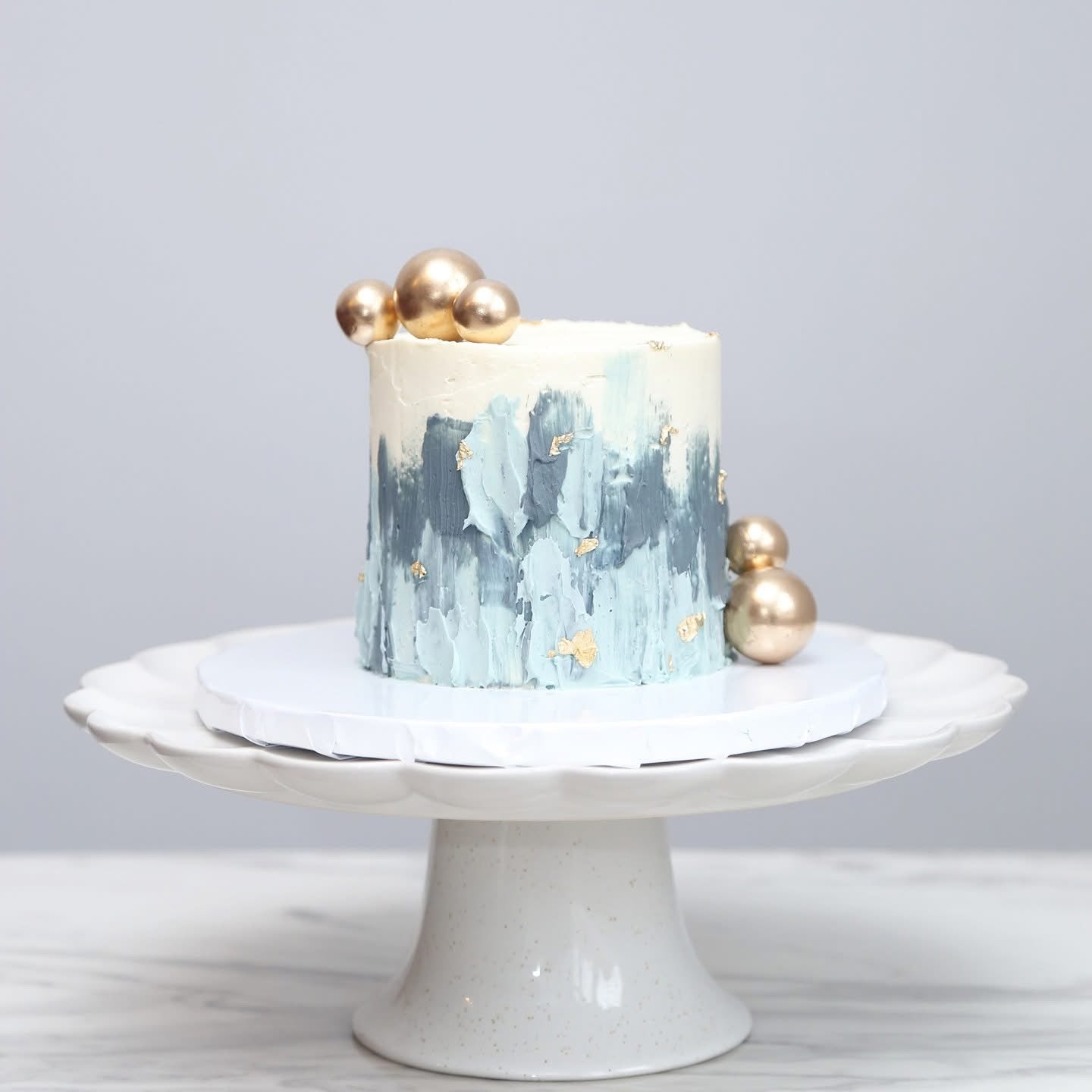 Serene Blue Bubble Cake