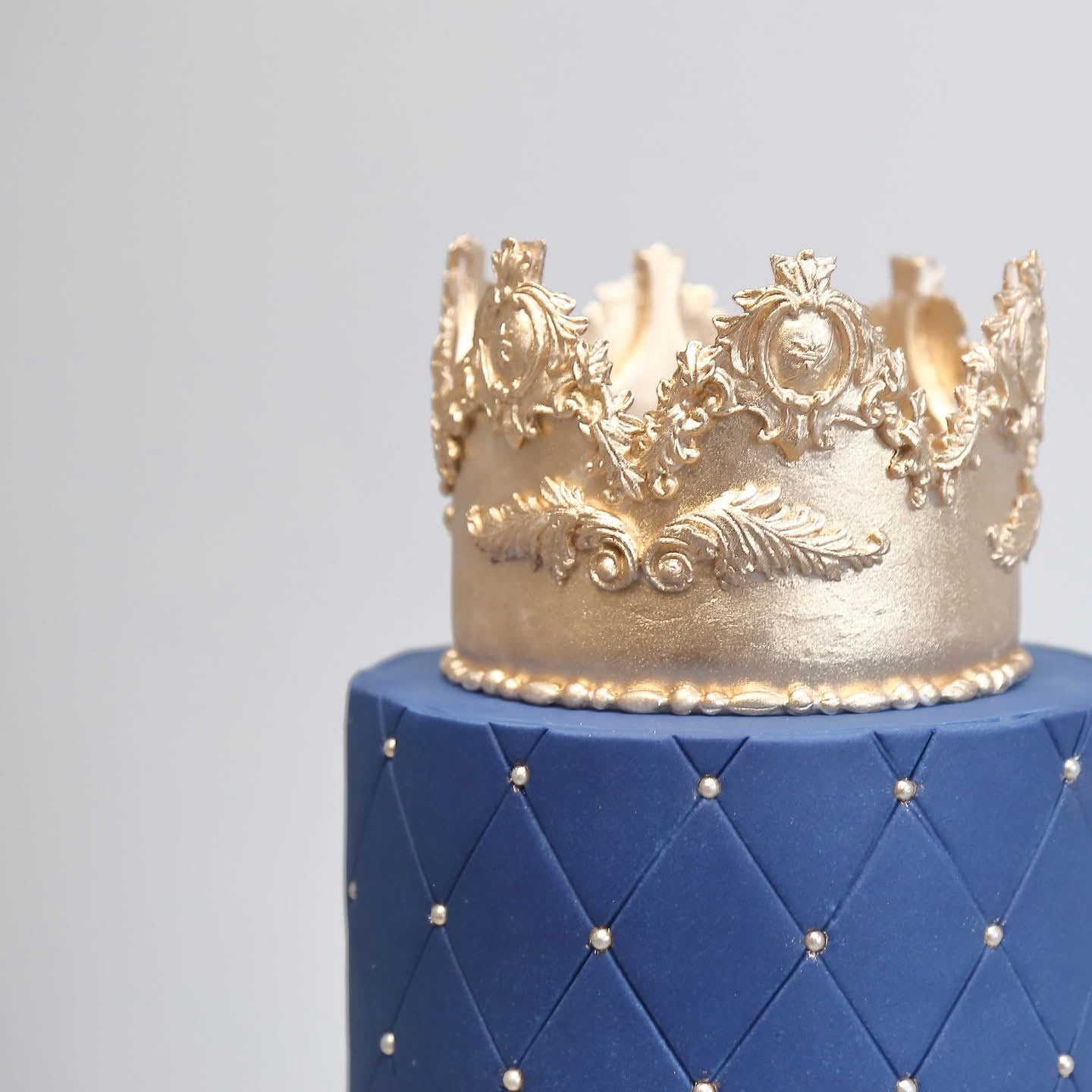 Royal Blue Crown Cake