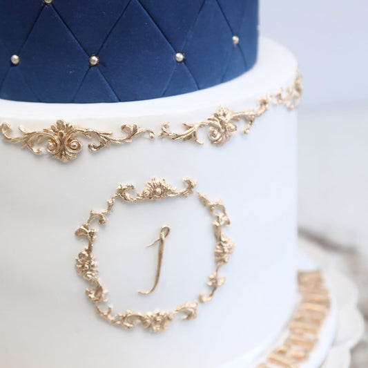 Royal Blue Crown Cake