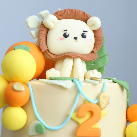 Baby Lion and Elephant in Safari