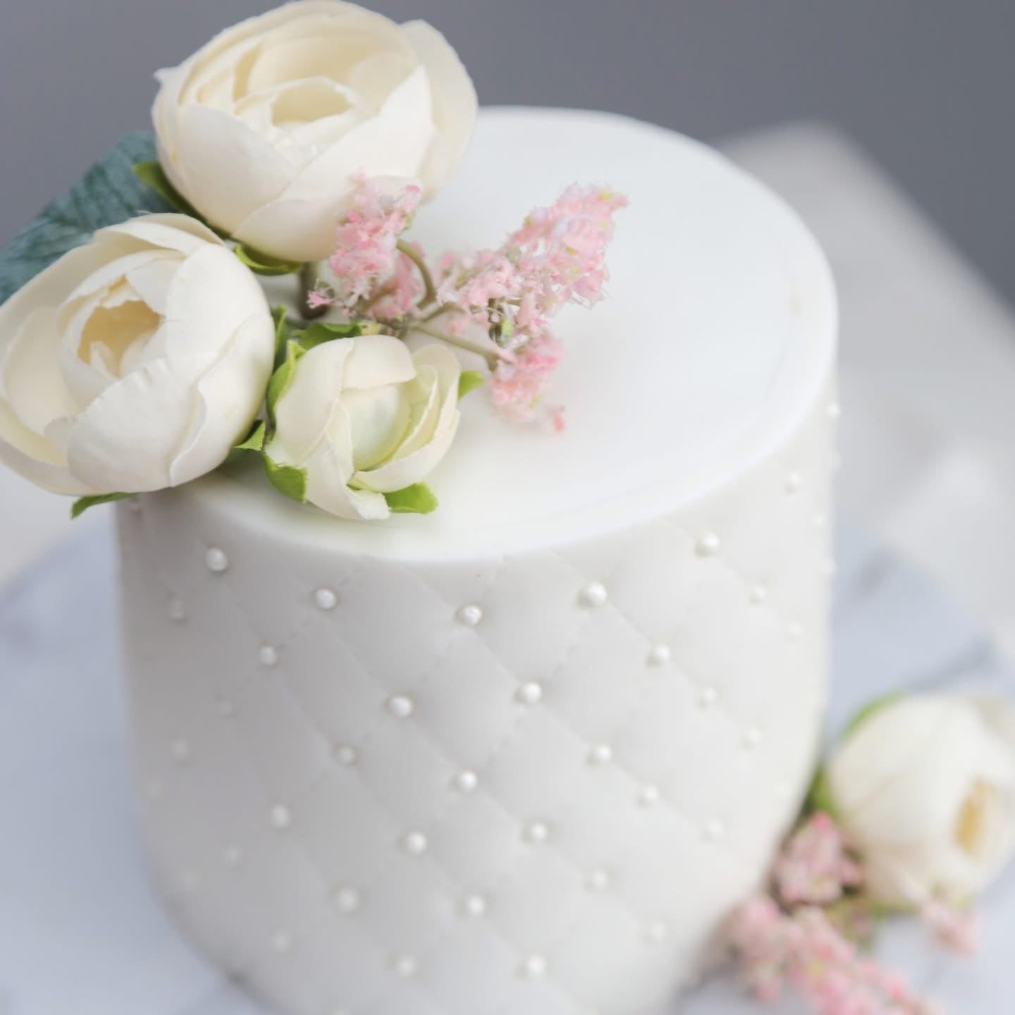 Quilted Floral Cake