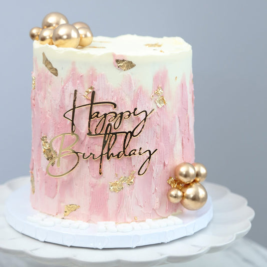 Pink & Gold Textured Cake