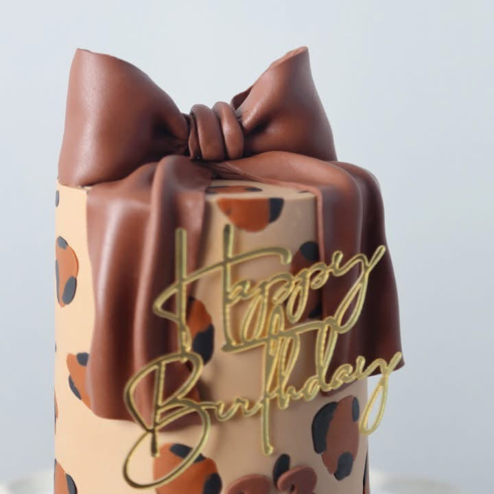 Leopard Print Bow Cake