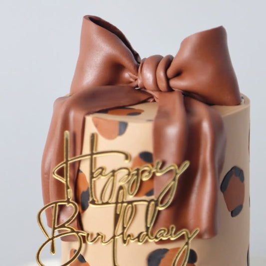 Leopard Print Bow Cake
