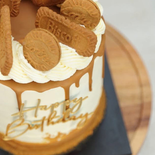 Golden Biscoff Drip Cake
