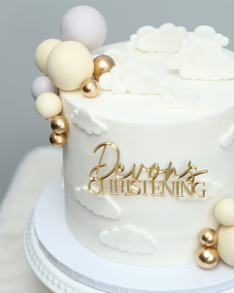 Bubble Cloud Christening Cake