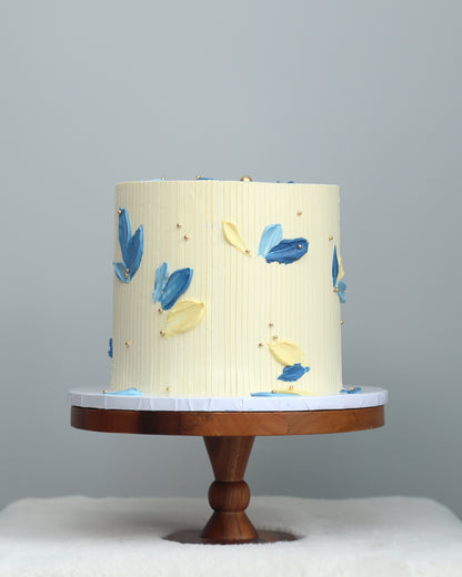 Palette Knife Texture Cake (Royal blue & yellow)