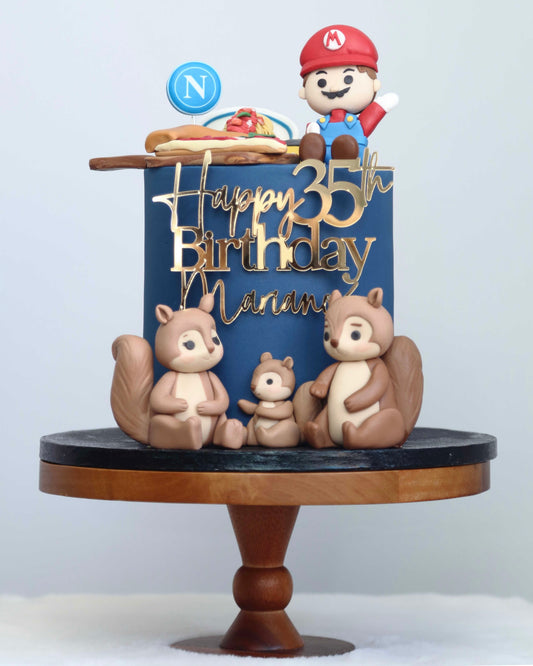 Mario & Squirrel Family Cake🐿️