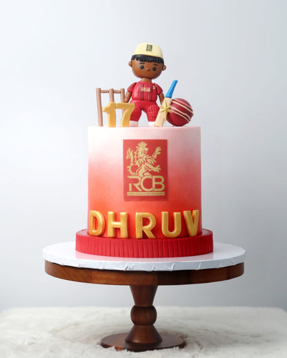 RCB Cricket Inspired Cake