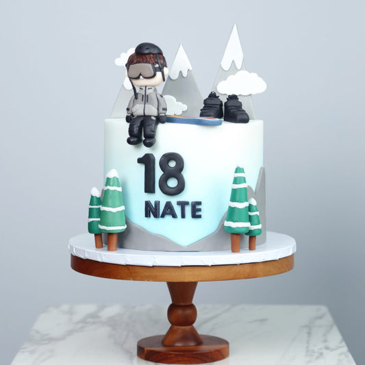 Snowboard Adventure Cake ❄️