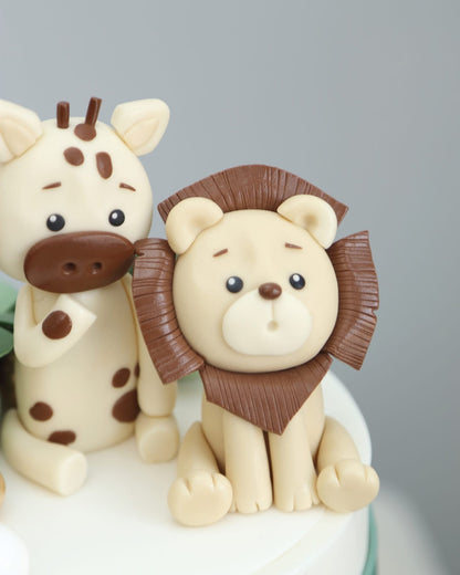 Sage Green Safari Cake 🌳🦁
