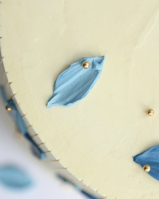 Palette Knife Texture Cake (Royal blue & yellow)