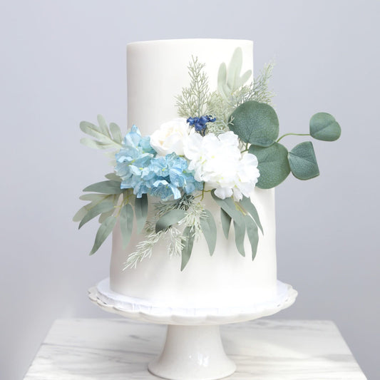 Two-Tiered Floral Wedding Cake