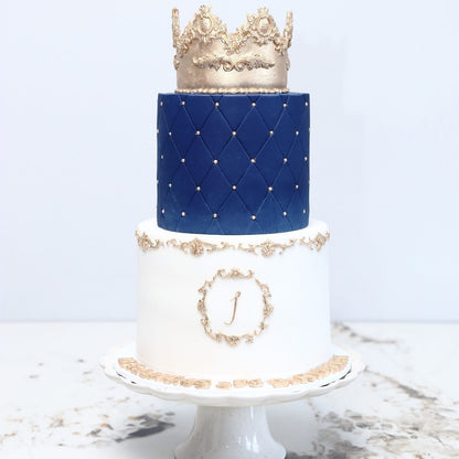 Royal Blue Crown Cake