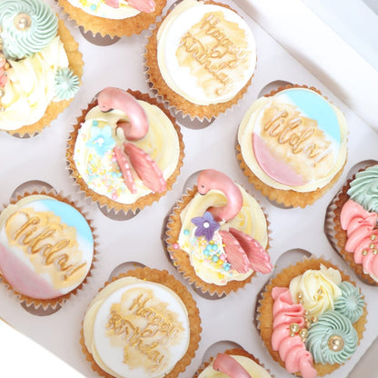 Flamingo & Pearl Cupcakes