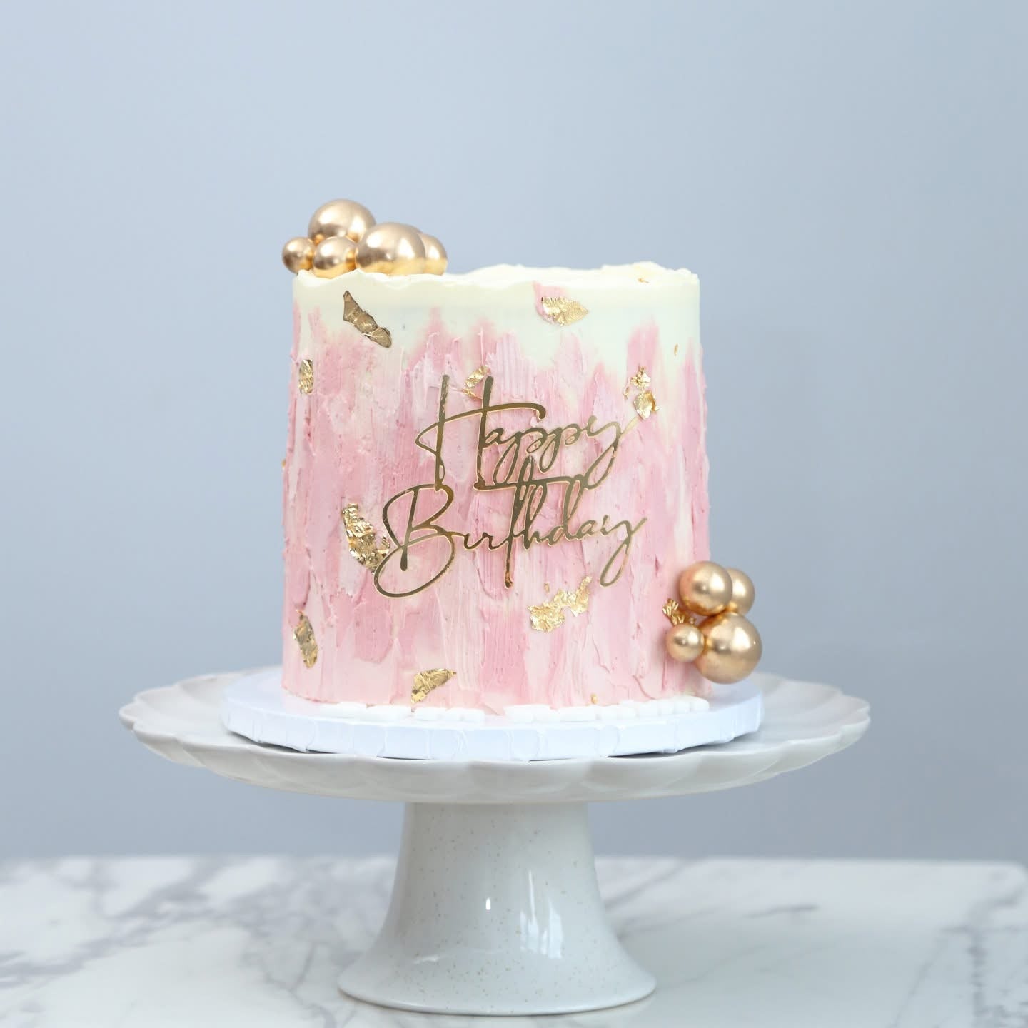 Pink & Gold Textured Cake