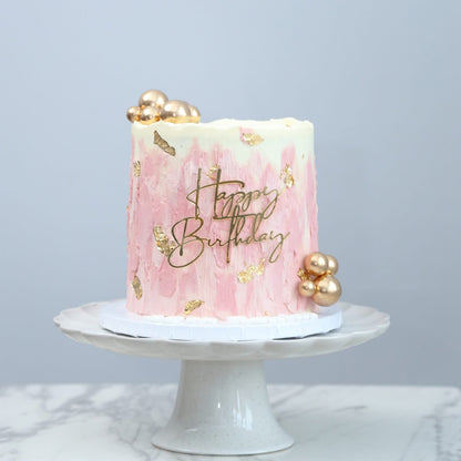 Pink & Gold Textured Cake