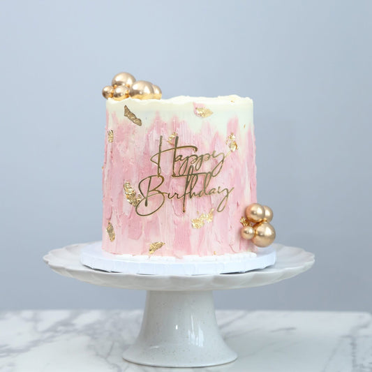 Pink & Gold Textured Cake