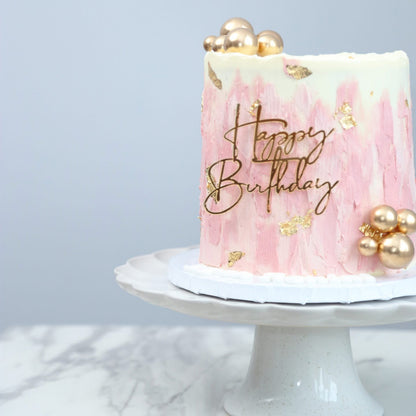 Pink & Gold Textured Cake
