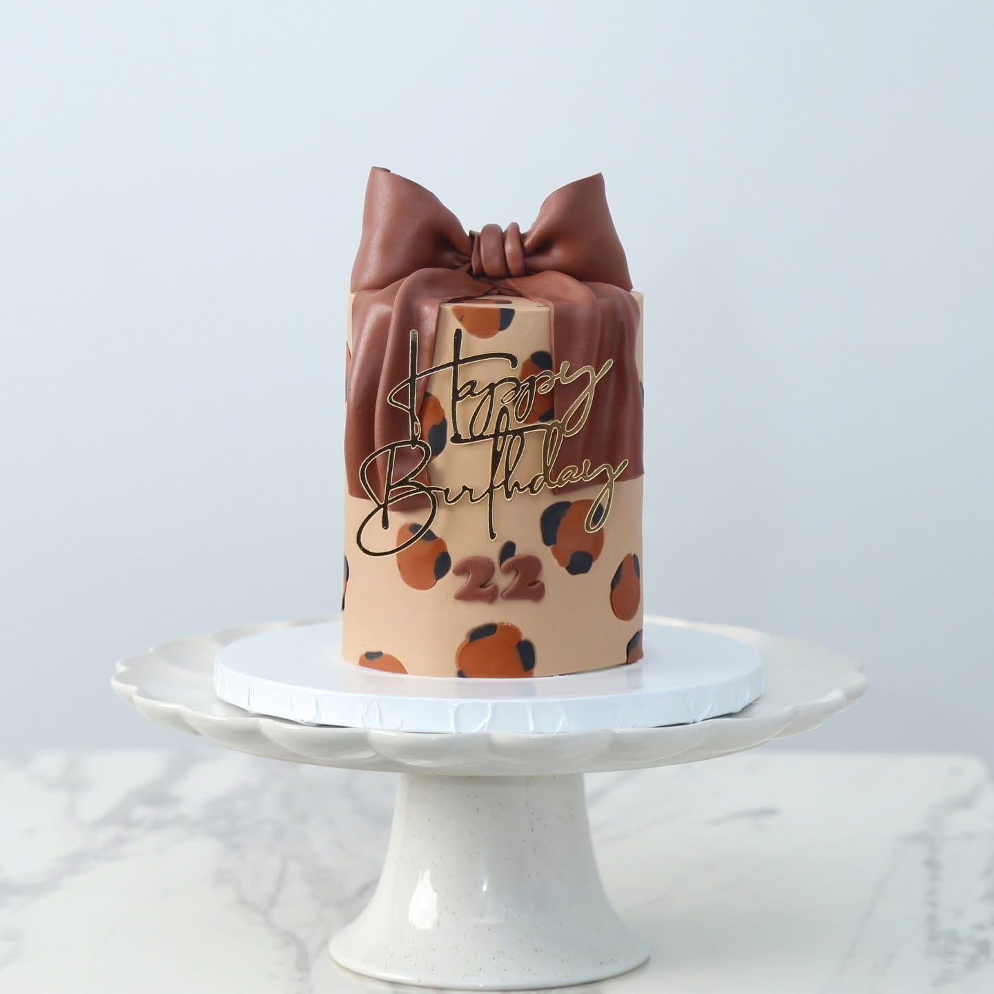 Leopard Print Bow Cake