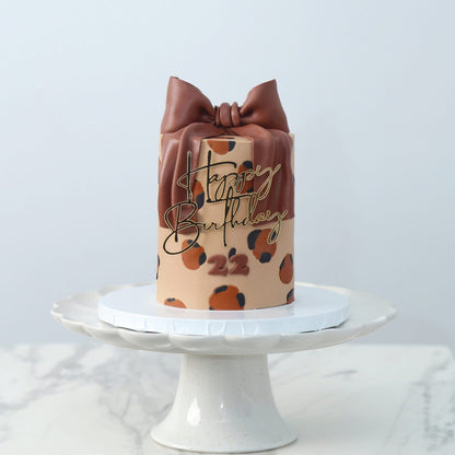 Leopard Print Bow Cake