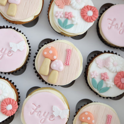 Cupcake with Message (6 pcs) [Mushroom]