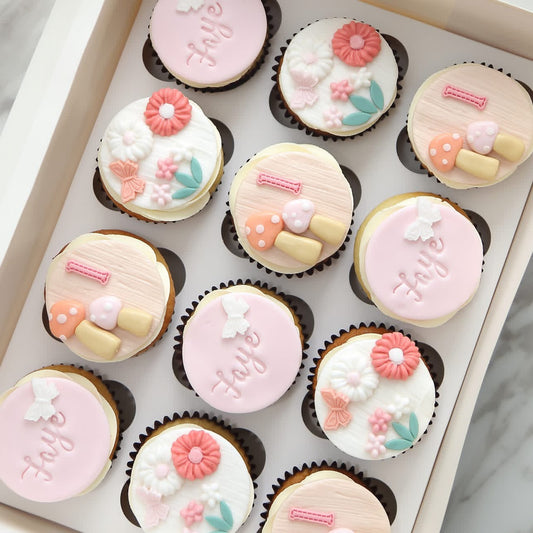 Cupcake with Message (6 pcs) [Mushroom]