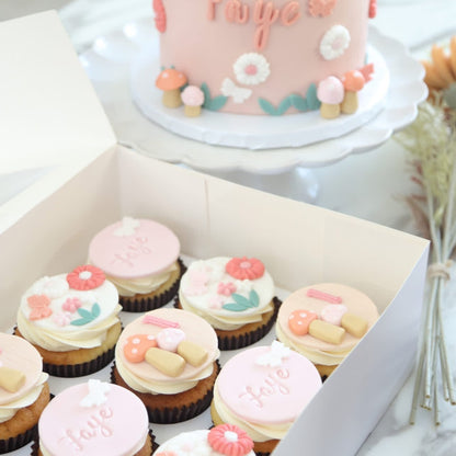 Cupcake with Message (6 pcs) [Mushroom]