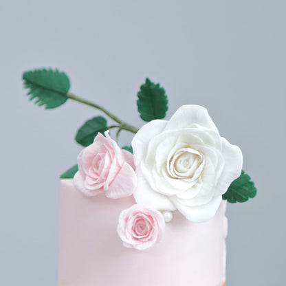 Pink & White Floral Cake