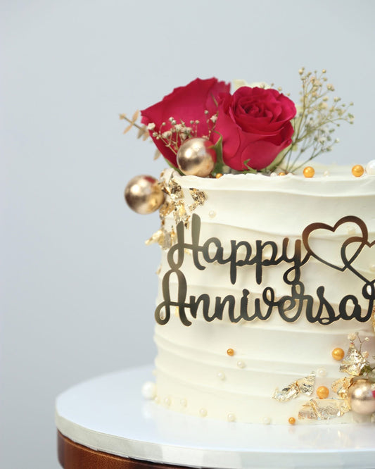 Red and White Rose Cake