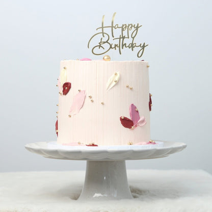 Palette Knife Texture Cake (Burgundy Red & Pink)