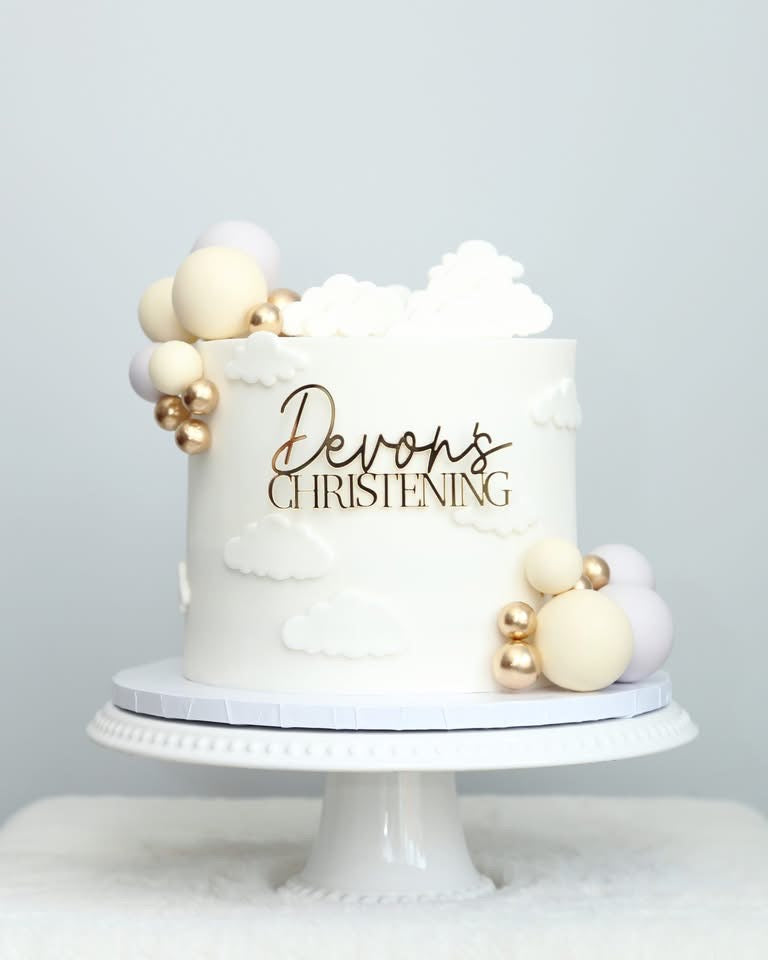 Bubble Cloud Christening Cake