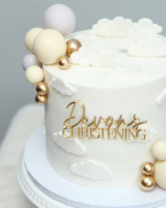 Bubble Cloud Christening Cake