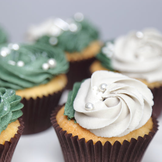 Petal Swirl Cupcakes (6 pcs)  [Mint & Pearl]