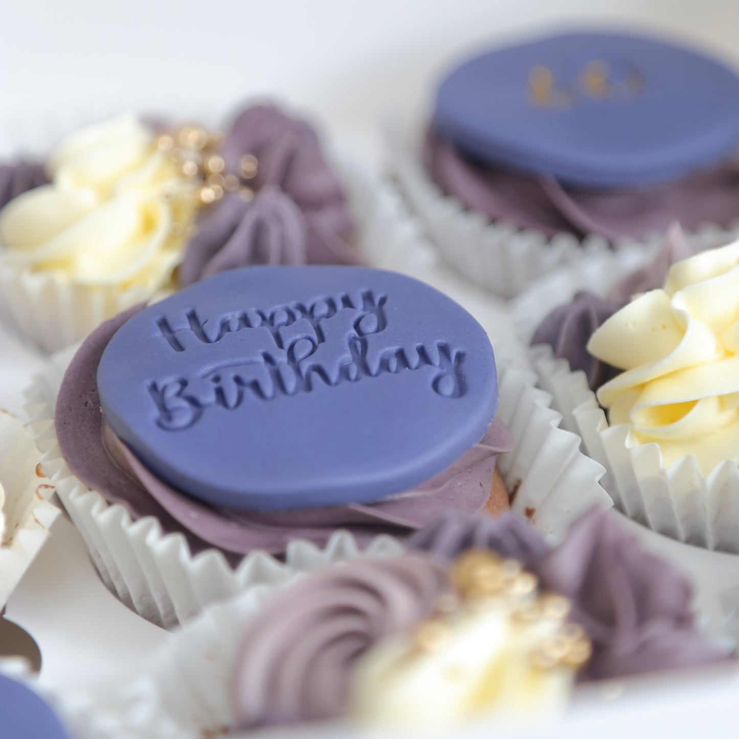 Cupcake with Message (6 pcs) [Violet]